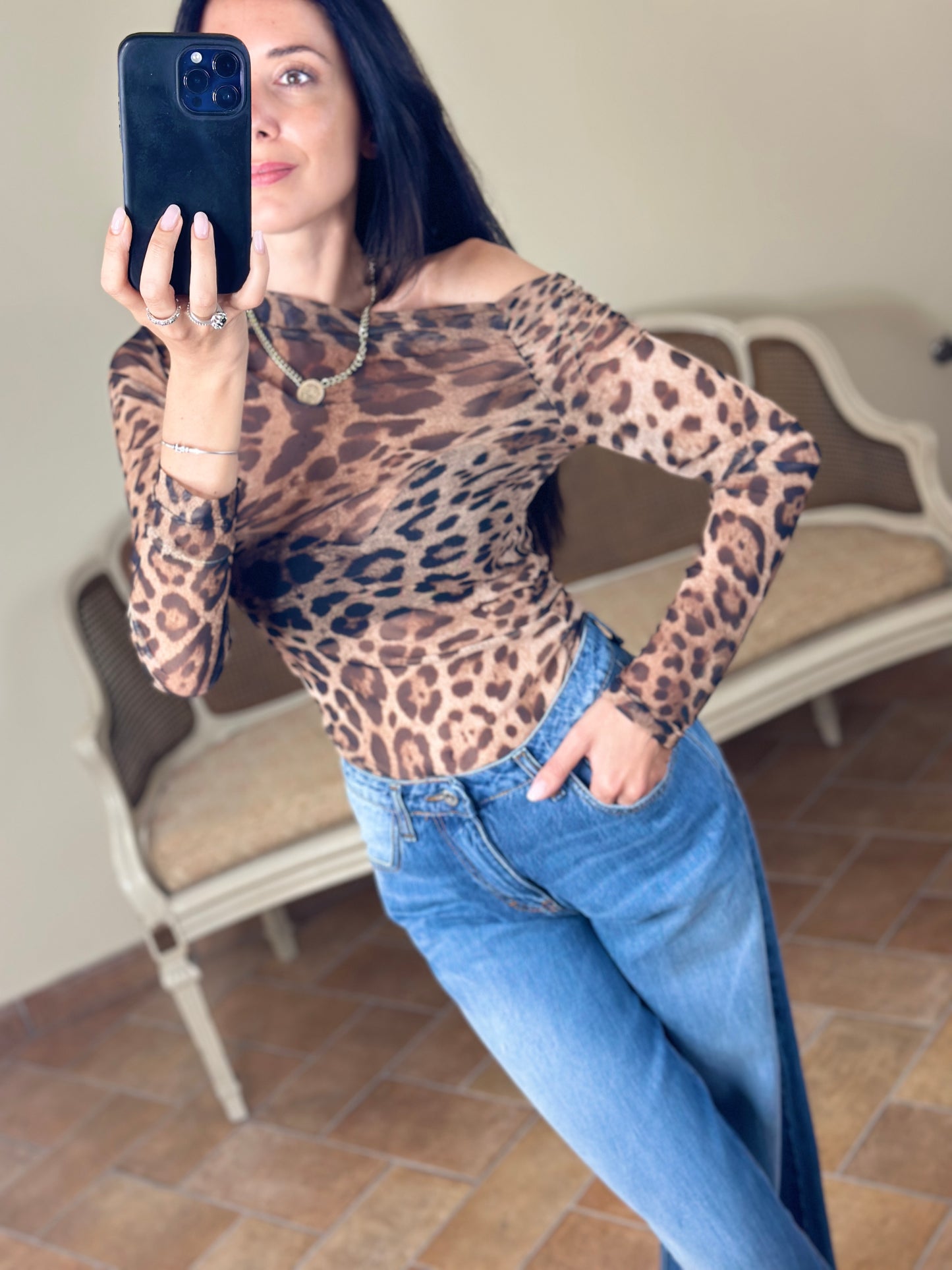 Uni mè maglia animalier