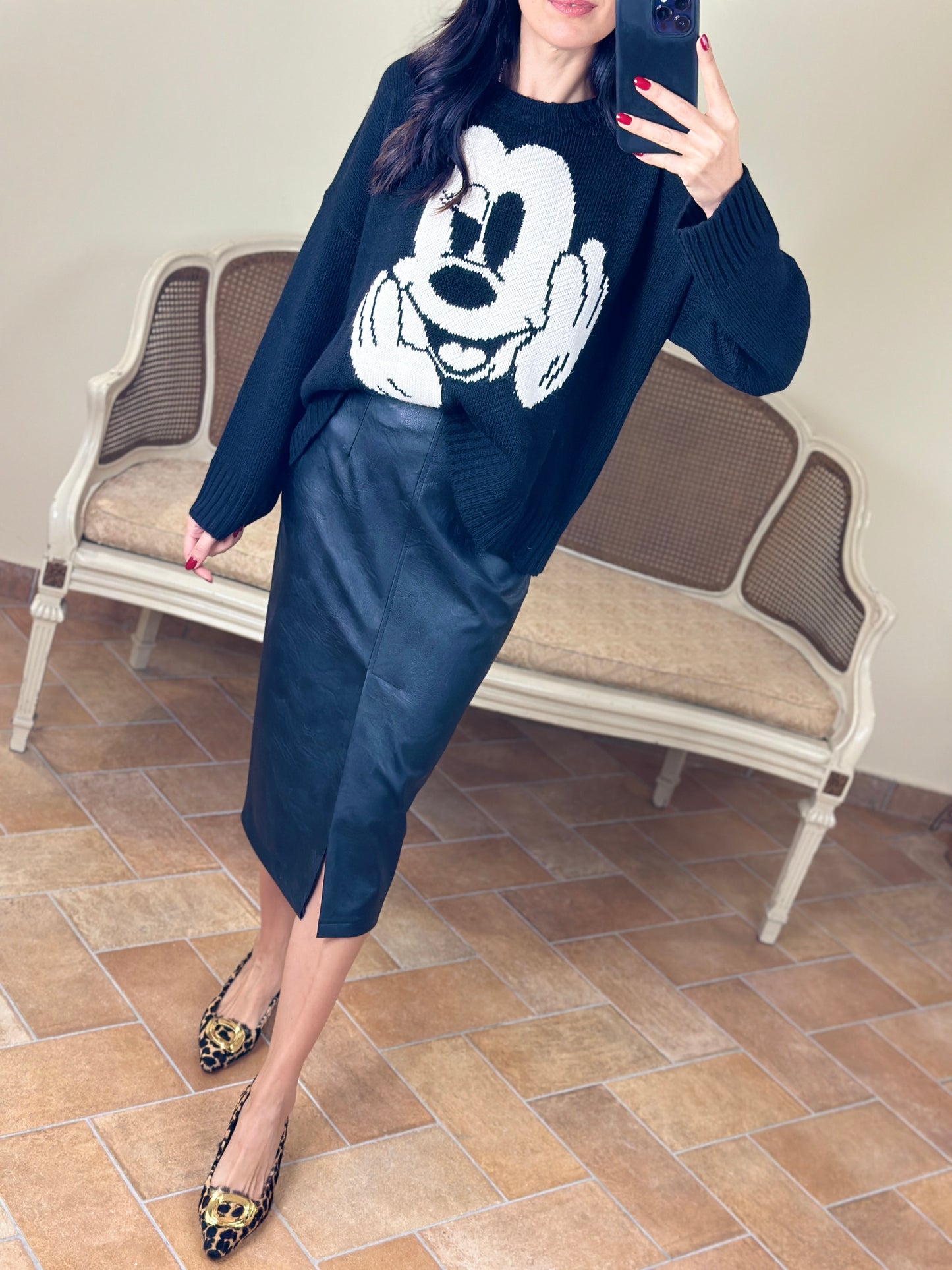 Tensione in Maglia Mickey Mouse nera