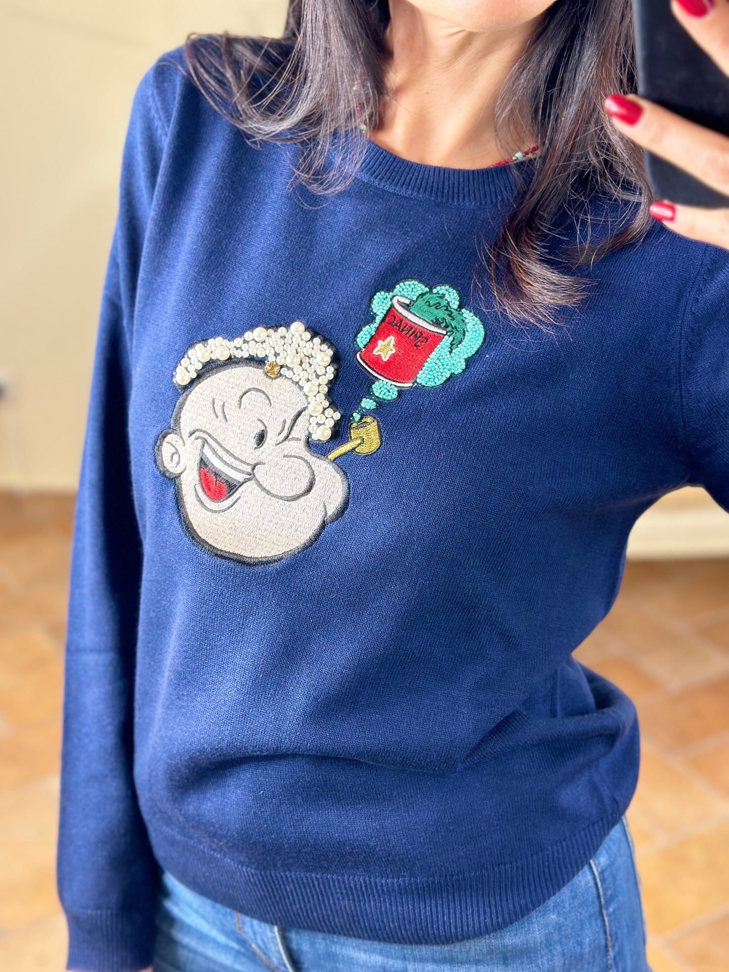 Il Thè delle 5 Maglia ricamo Popeye