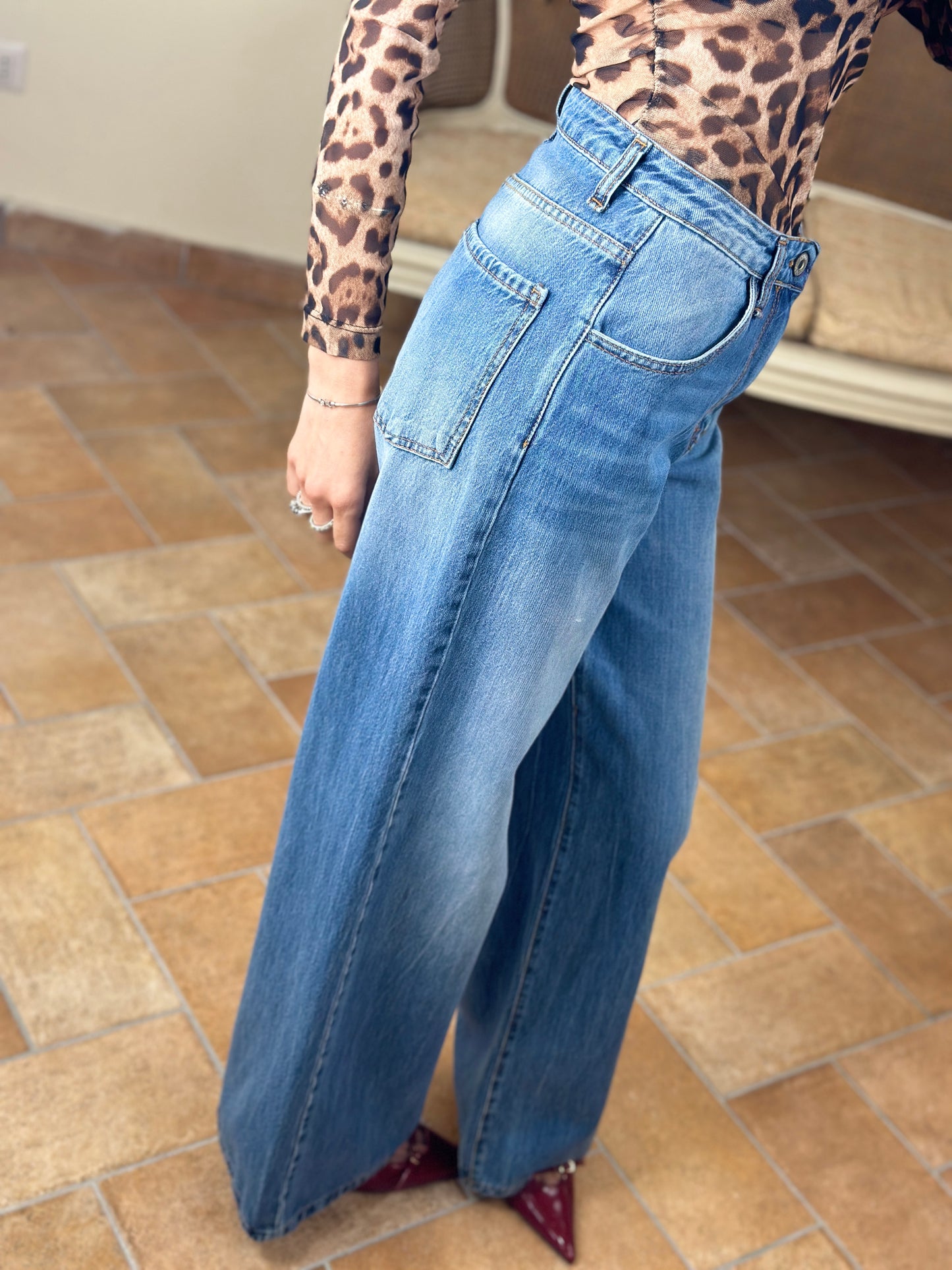 Uni Mè jeans denim a palazzo