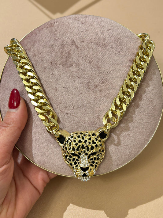 Collana catena oro leopardo