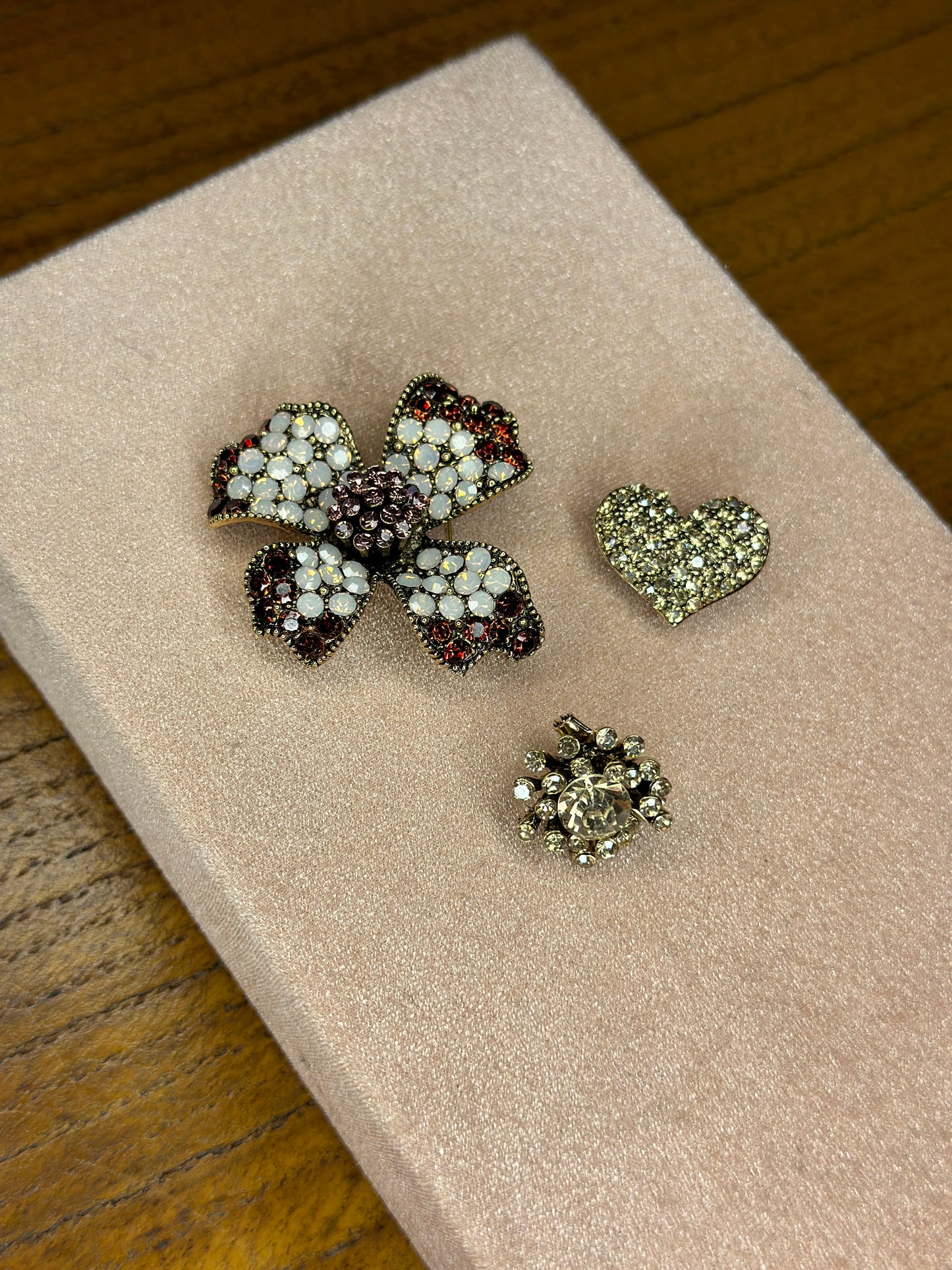 Set spille fiore strass