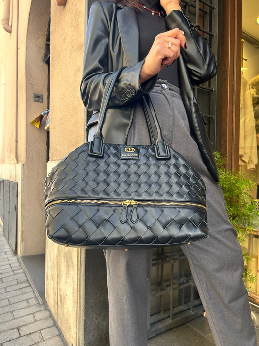 La Carrie ESSENTIAL BIG.WOV. hand bag BLACK