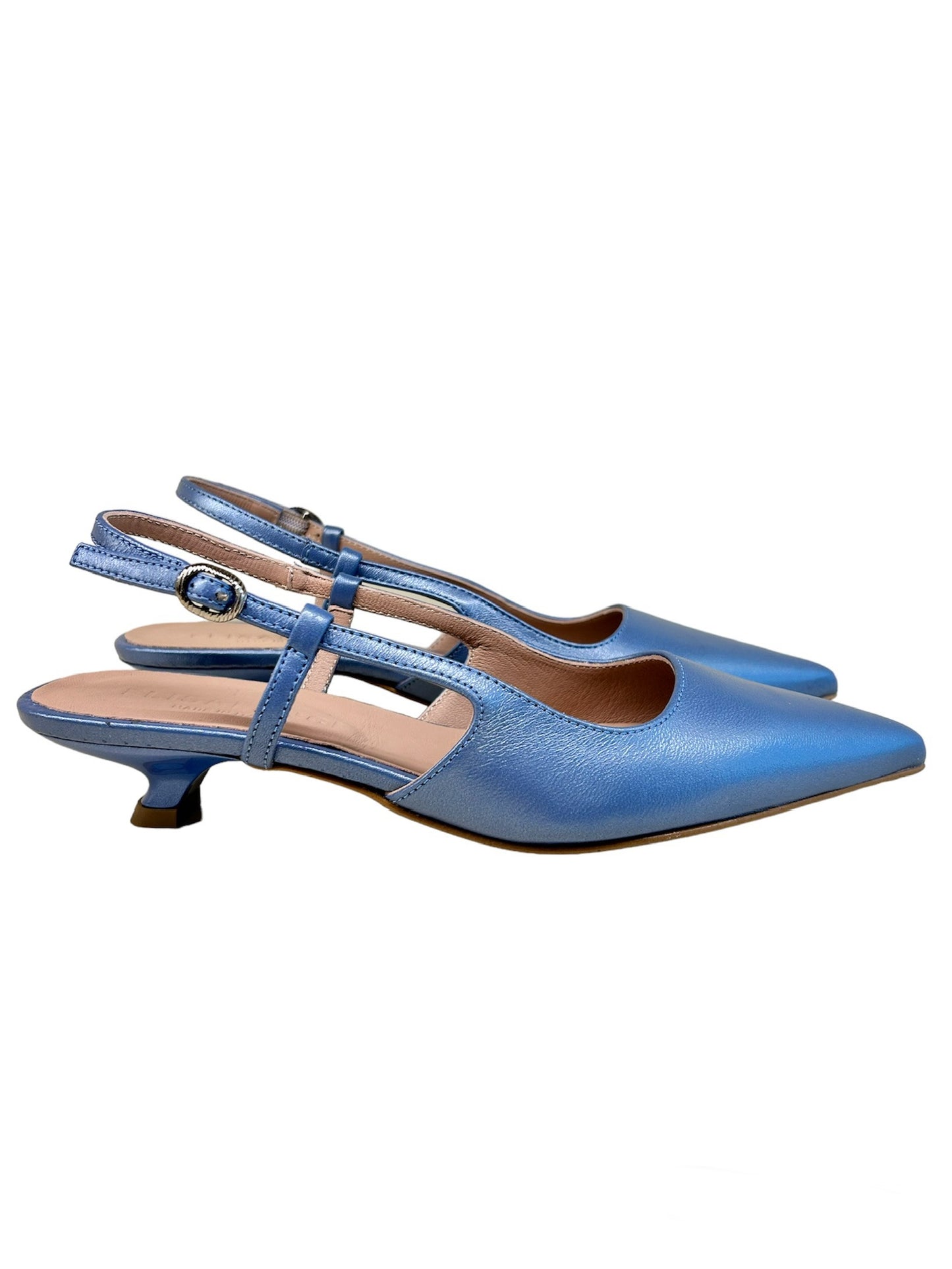 Elisa Lanci-LUCILLE Slingback Perlato denim