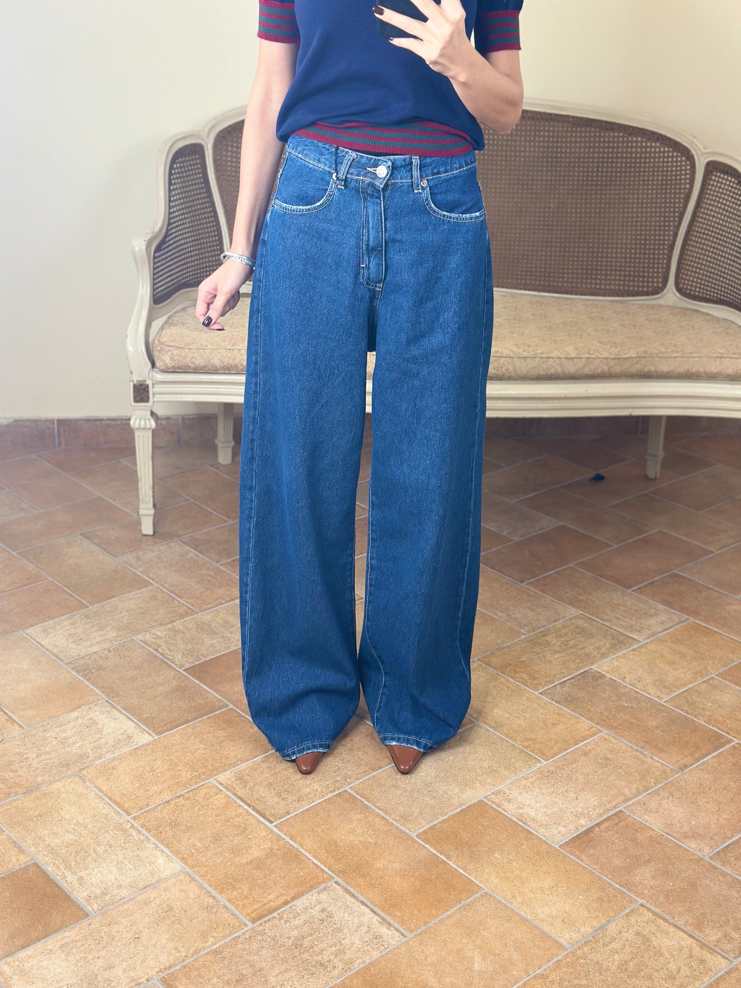 Tensione in Jeans a palazzo GIUSI  blu denim