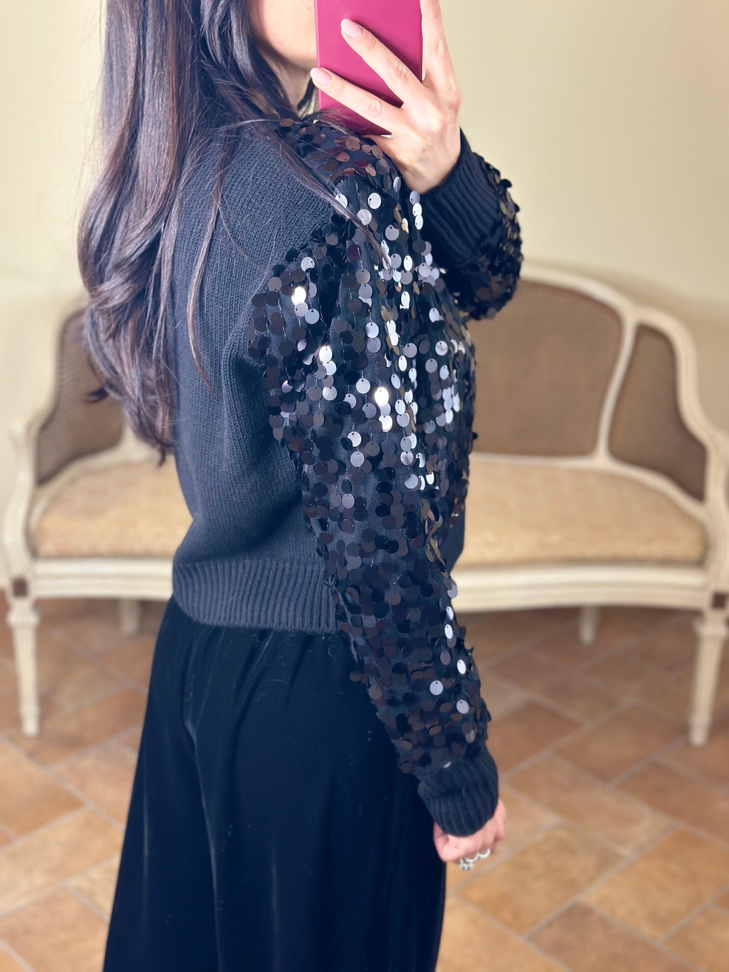 Tensione in Cardigan con paillettes