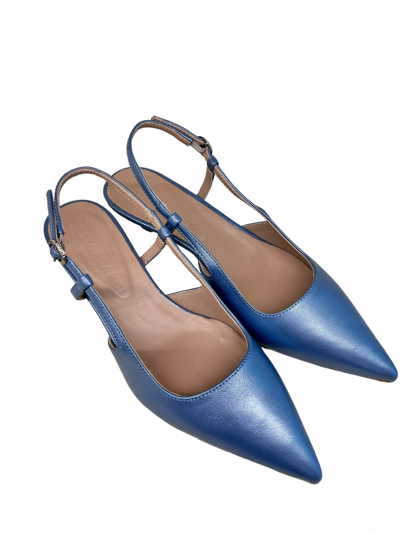 Elisa Lanci-LUCILLE Slingback Perlato denim