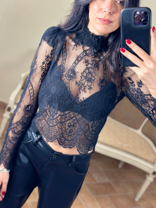 Tensione in Blusa in pizzo nero