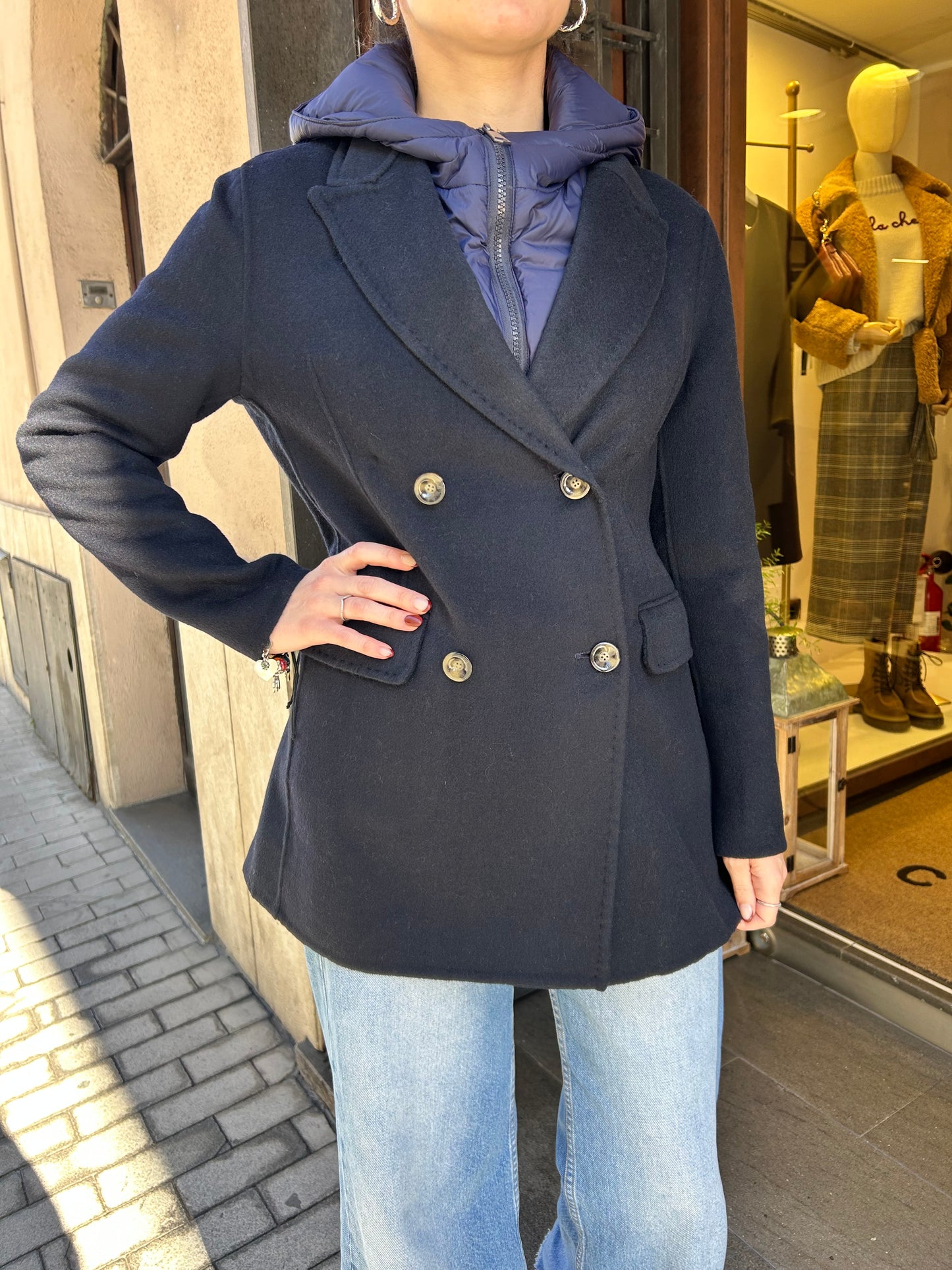 SINCE'RE PARIS cappotto blazer blu navy