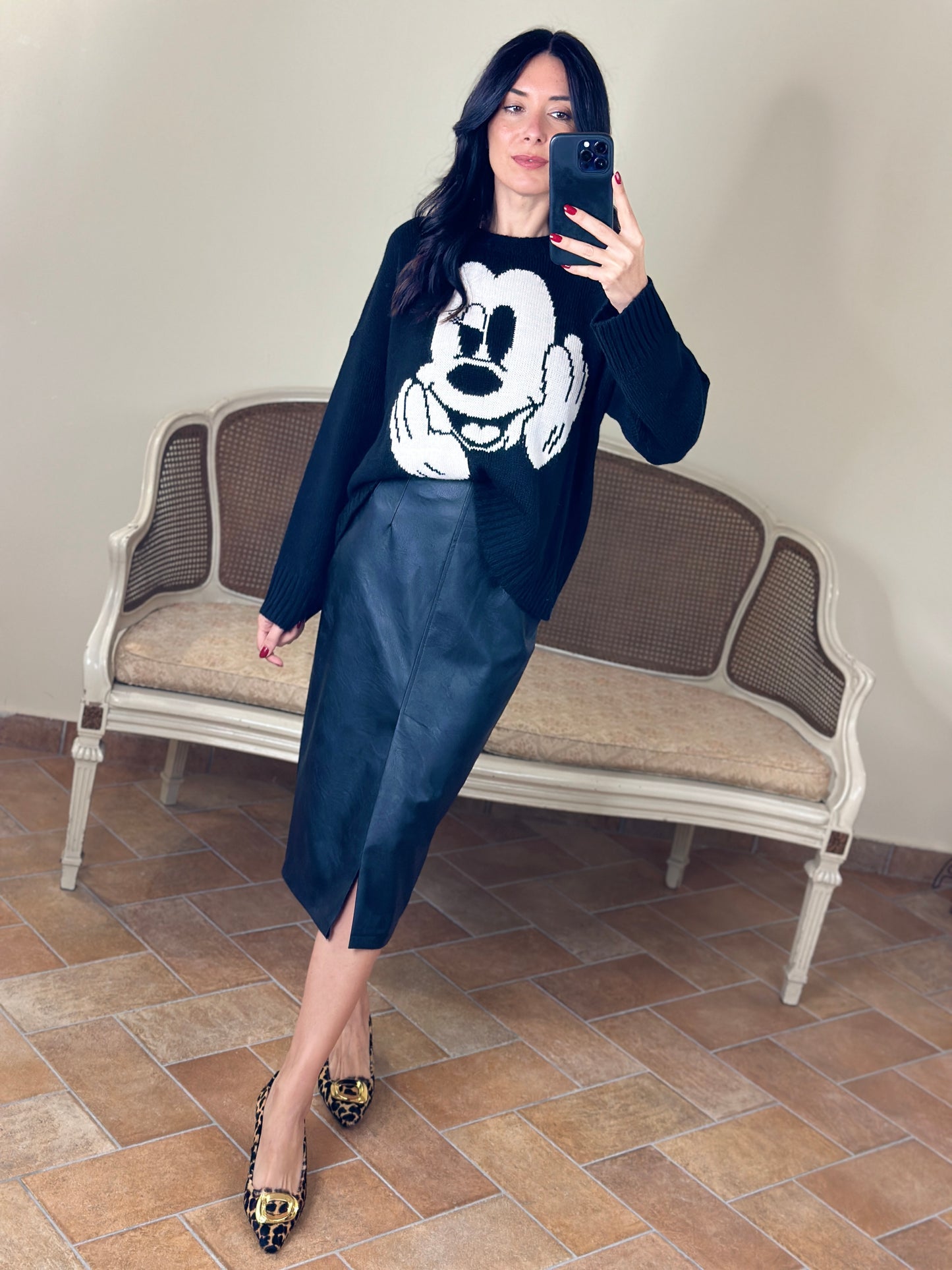 Tensione in Maglia Mickey Mouse nera