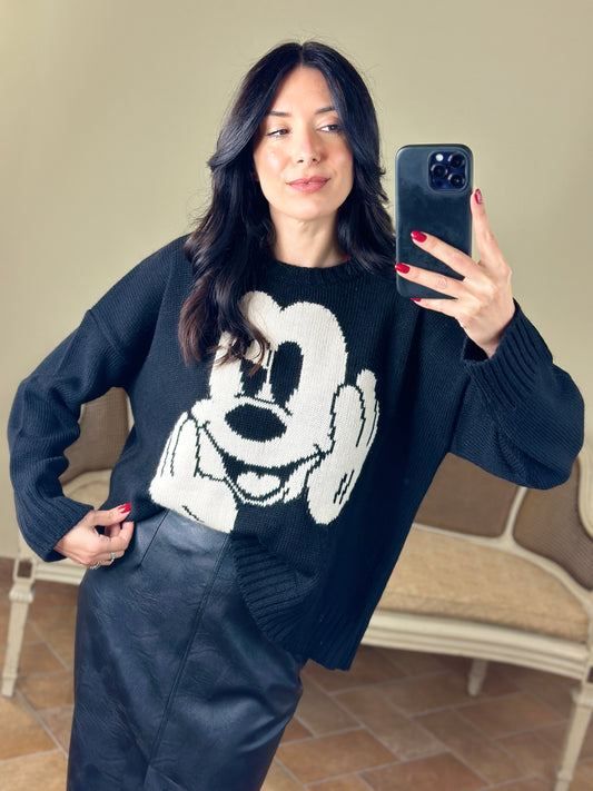 Tensione in Maglia Mickey Mouse nera