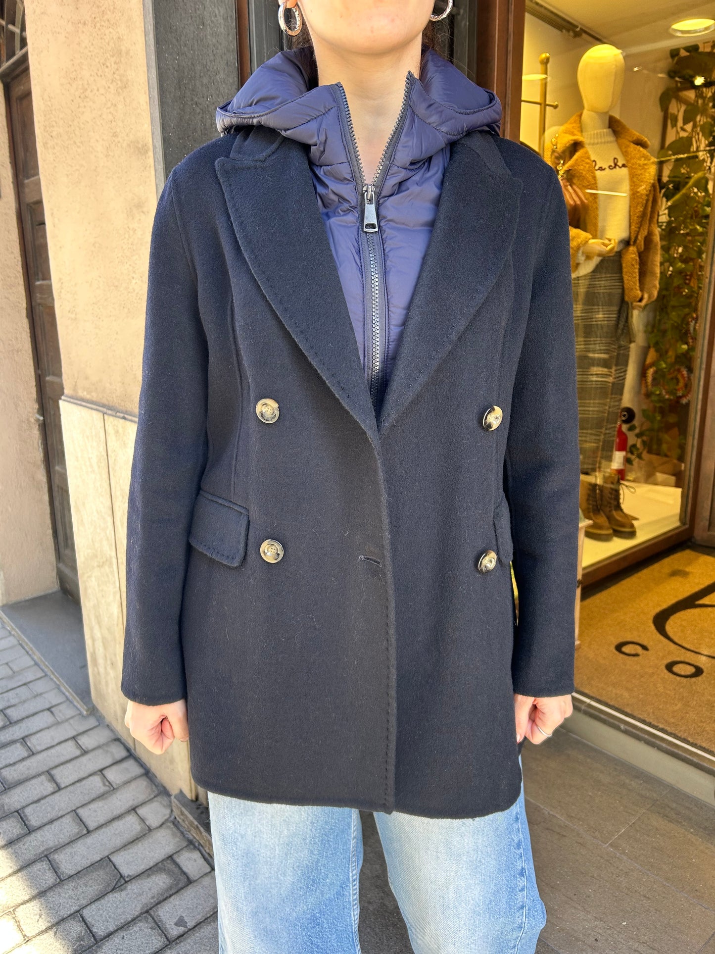 SINCE'RE PARIS cappotto blazer blu navy