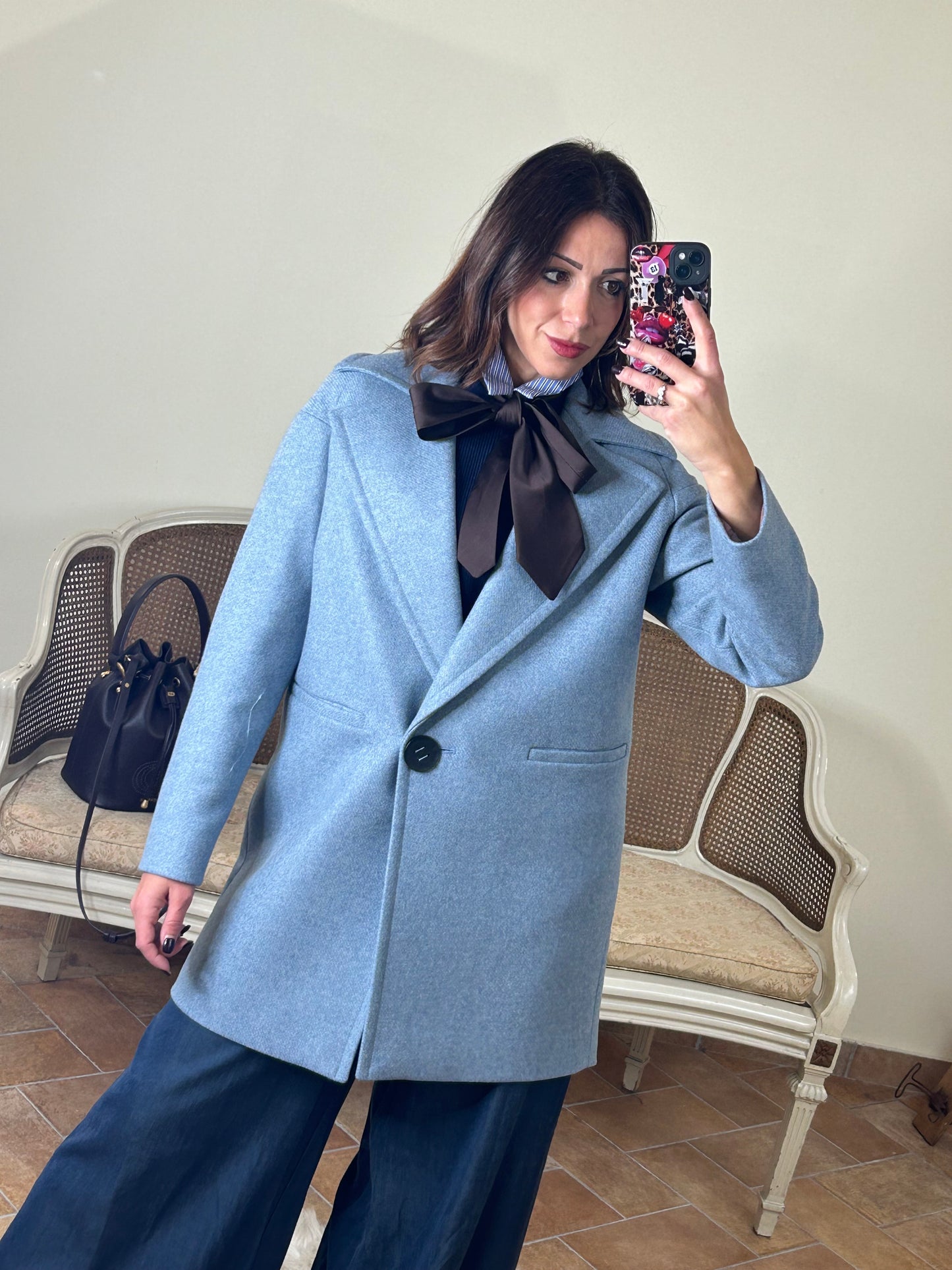 Chiarulli cappotto miranda celeste