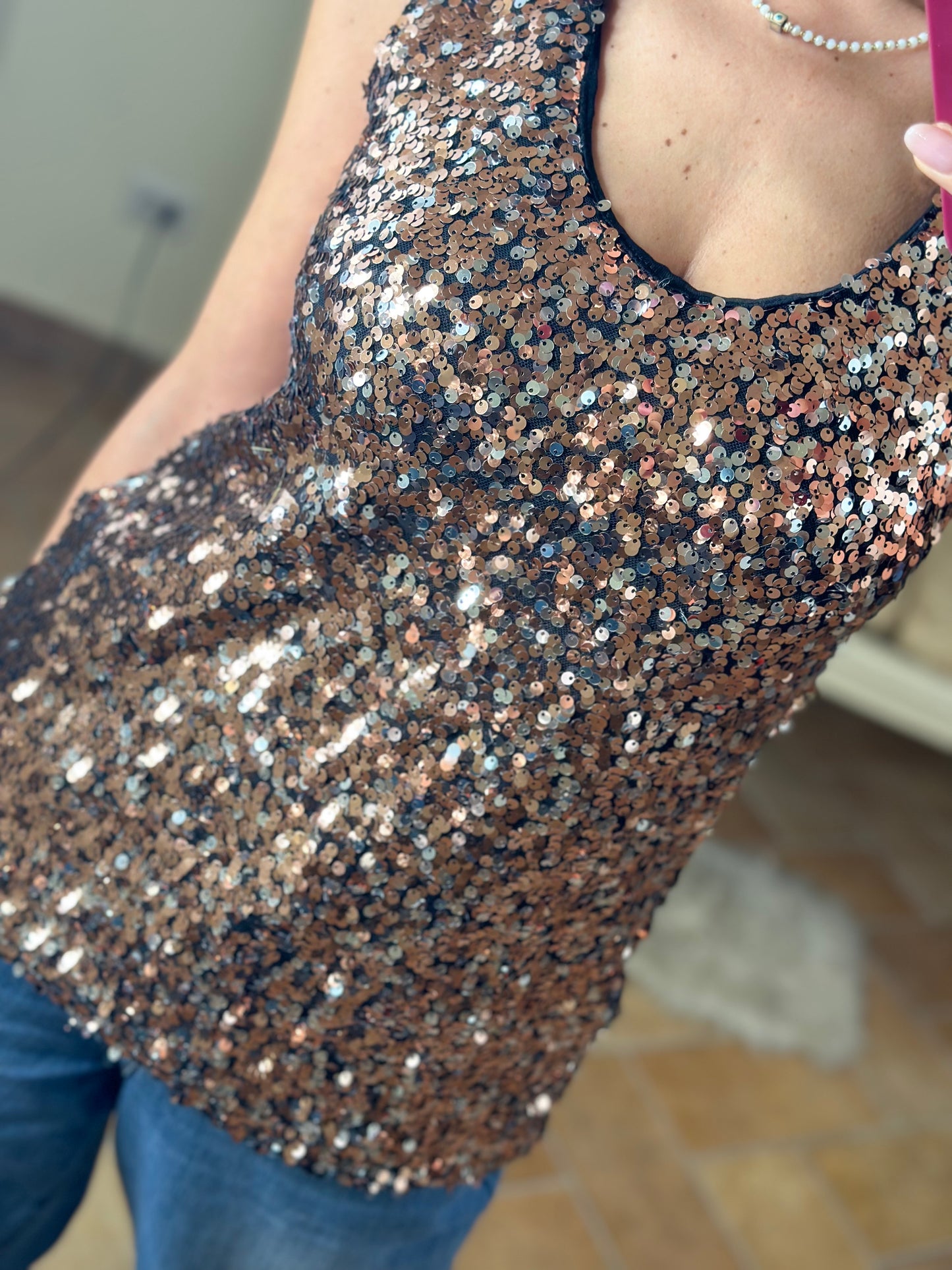 Uni mè Top paillettes (disponibile in più colori)