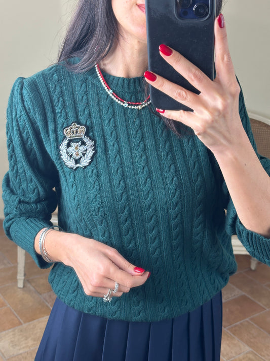 Tensione in Maglia verde con patch