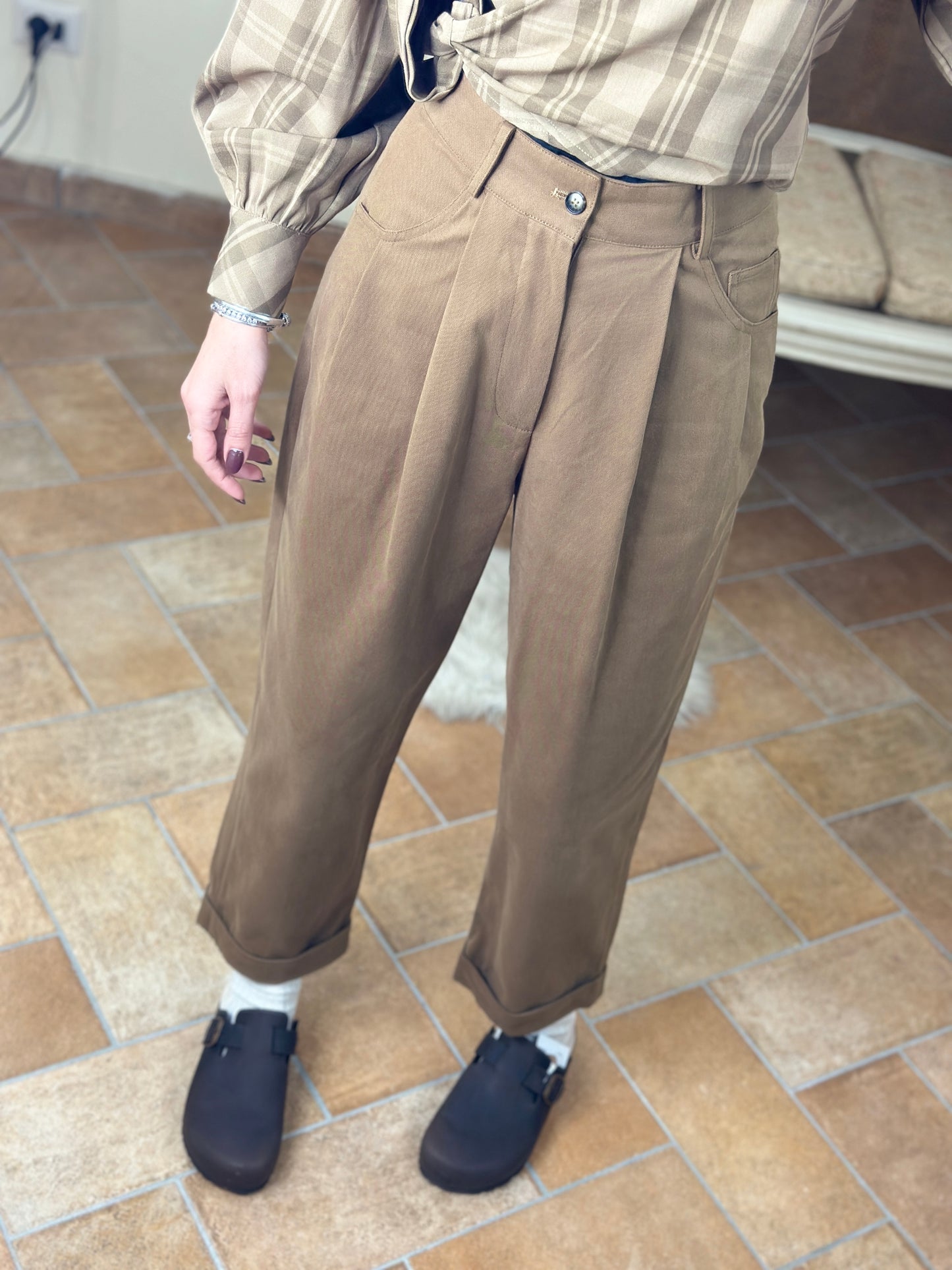 Eleh pantalone ovetto marrone