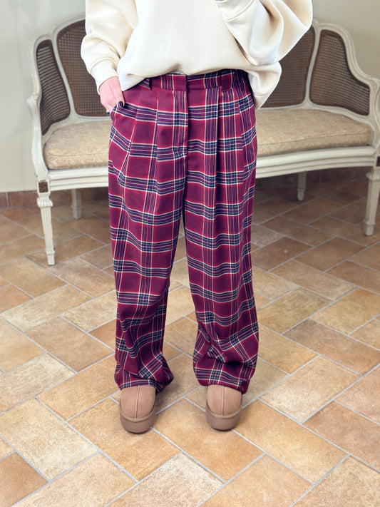 Uni mè pantalone a palazzo tartan