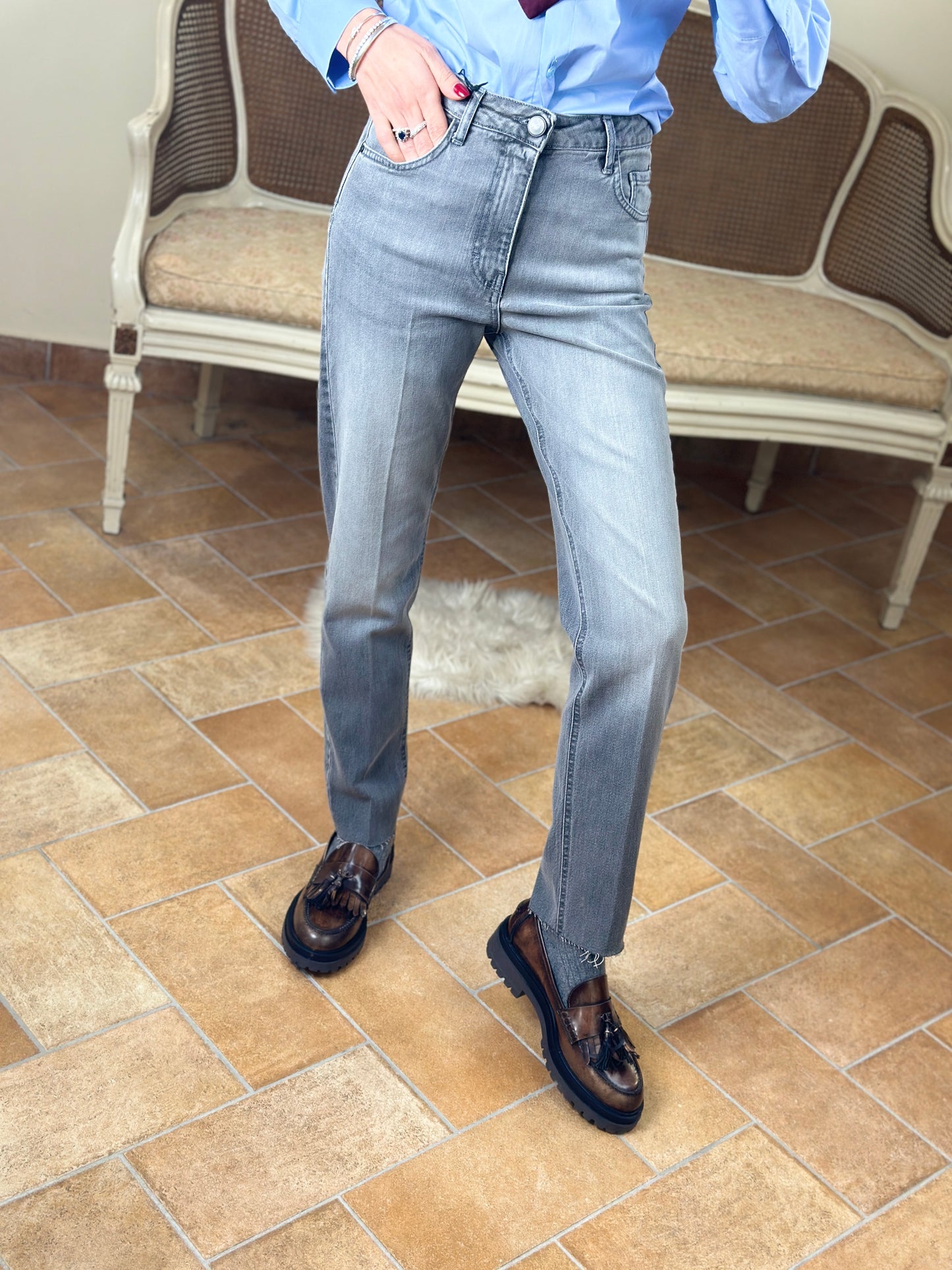 Tensione in jeans bootcut grigio