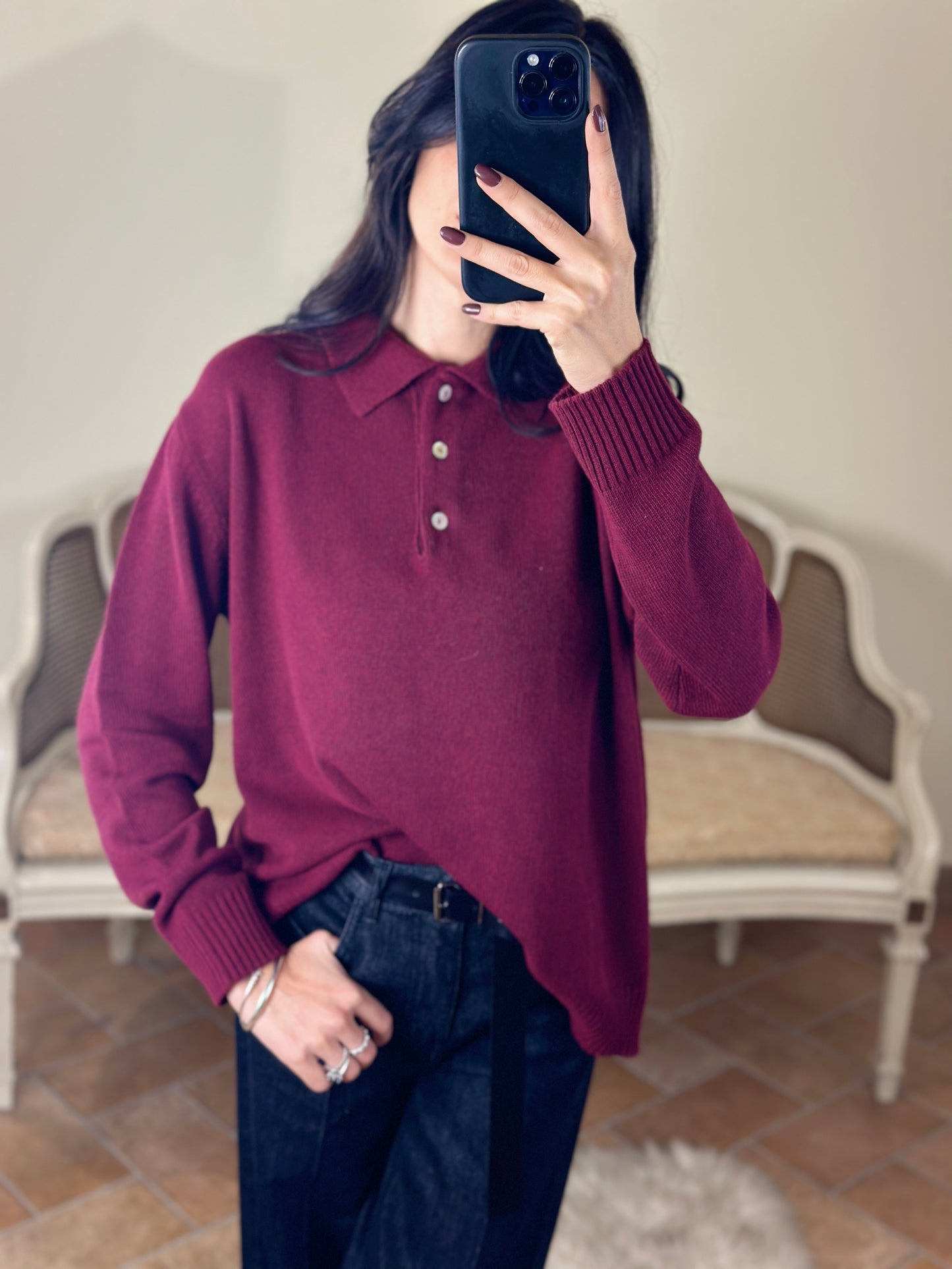 Tensione in Maglia Polo bordeaux