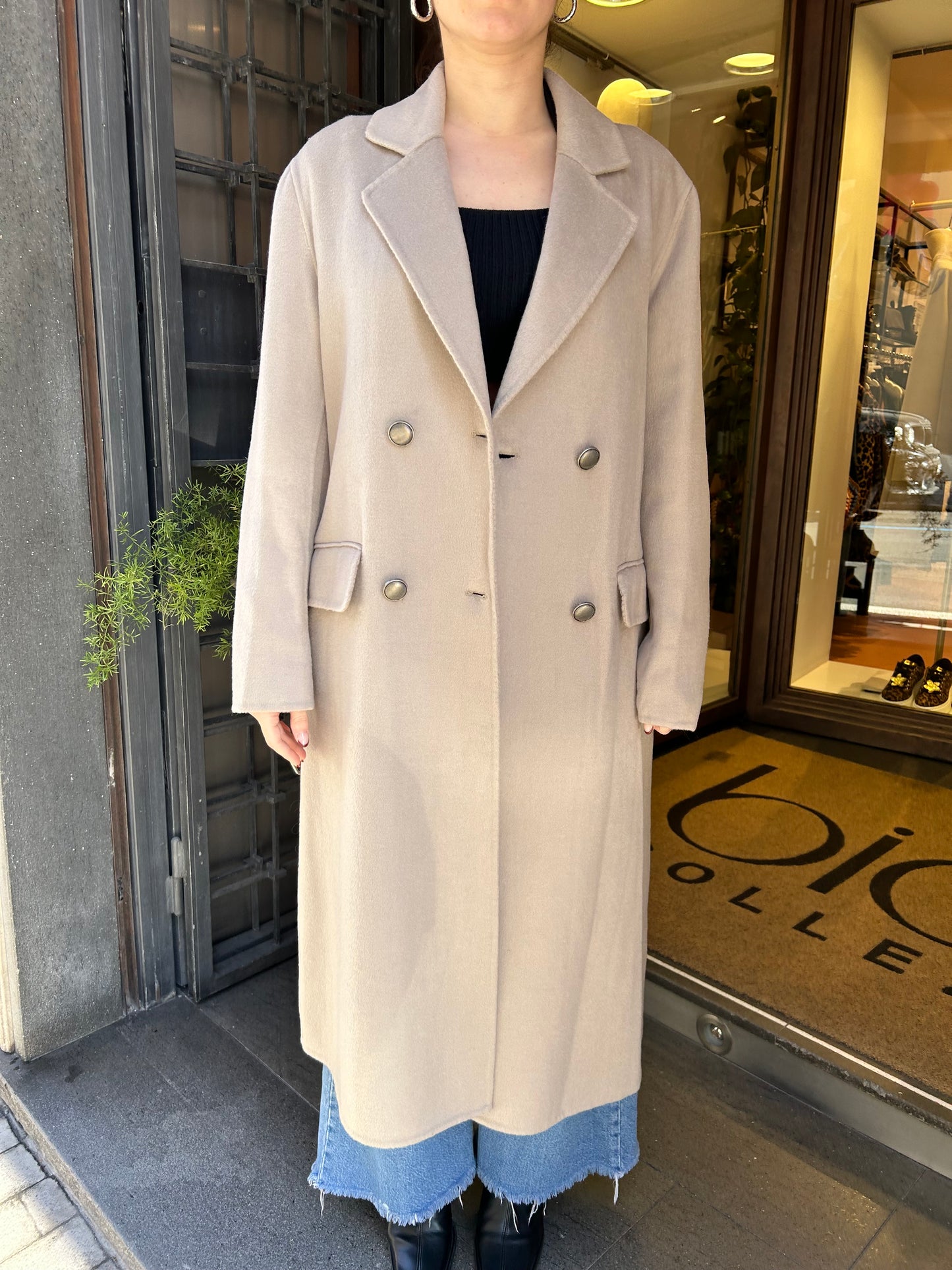 SINCE'RE PARIS cappotto lungo a vestaglia taupe