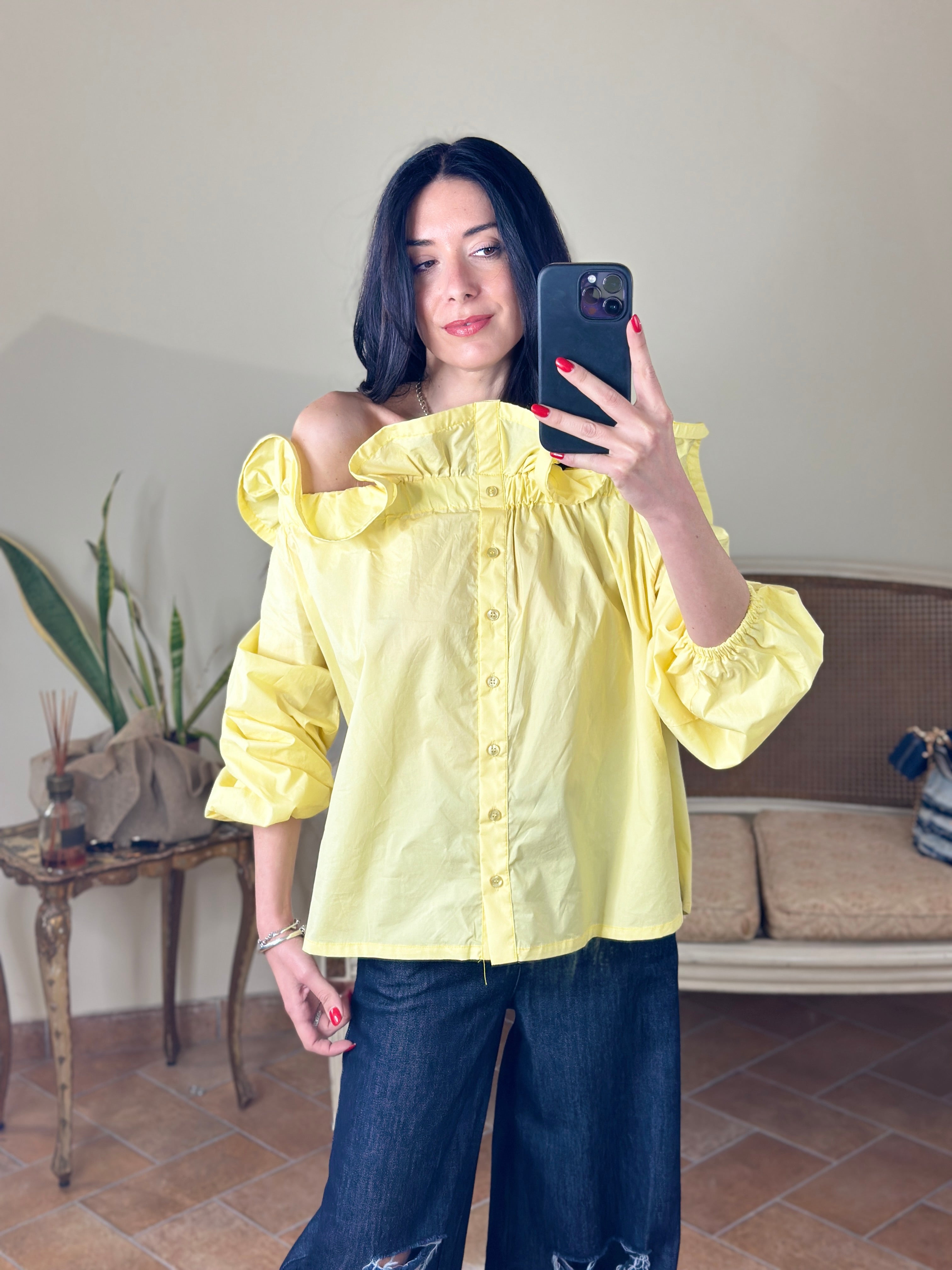 D Elle camicia spalle scoperte Bigiu