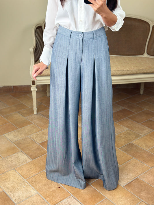 Anonyme POLDA WAITER Pantalone palazzo light grey