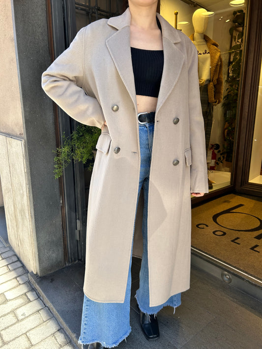 SINCE'RE PARIS cappotto lungo a vestaglia taupe