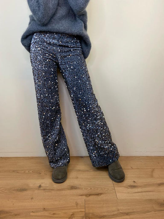 Spazio Sand pantaloni velluto e paillettes